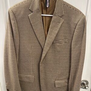 Classic Tan Checkered Men's Blazer
